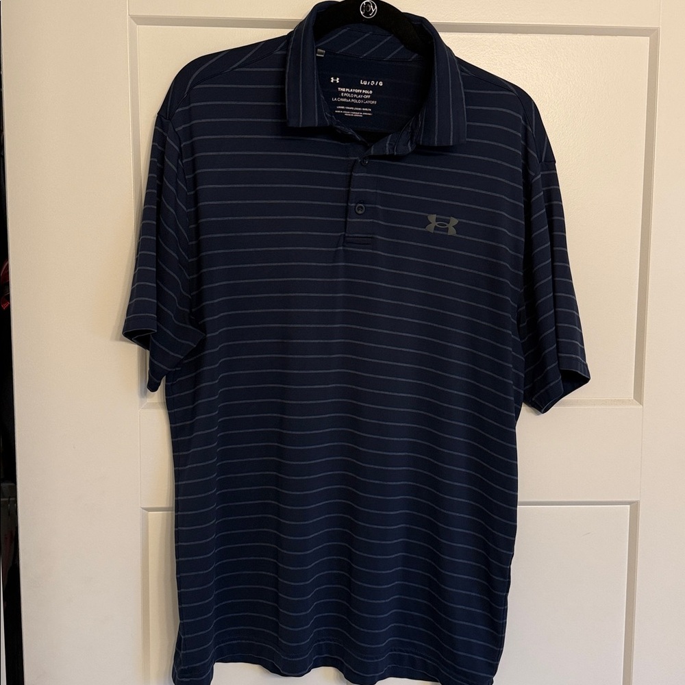 Under Armour Dark Blue Striped Polo